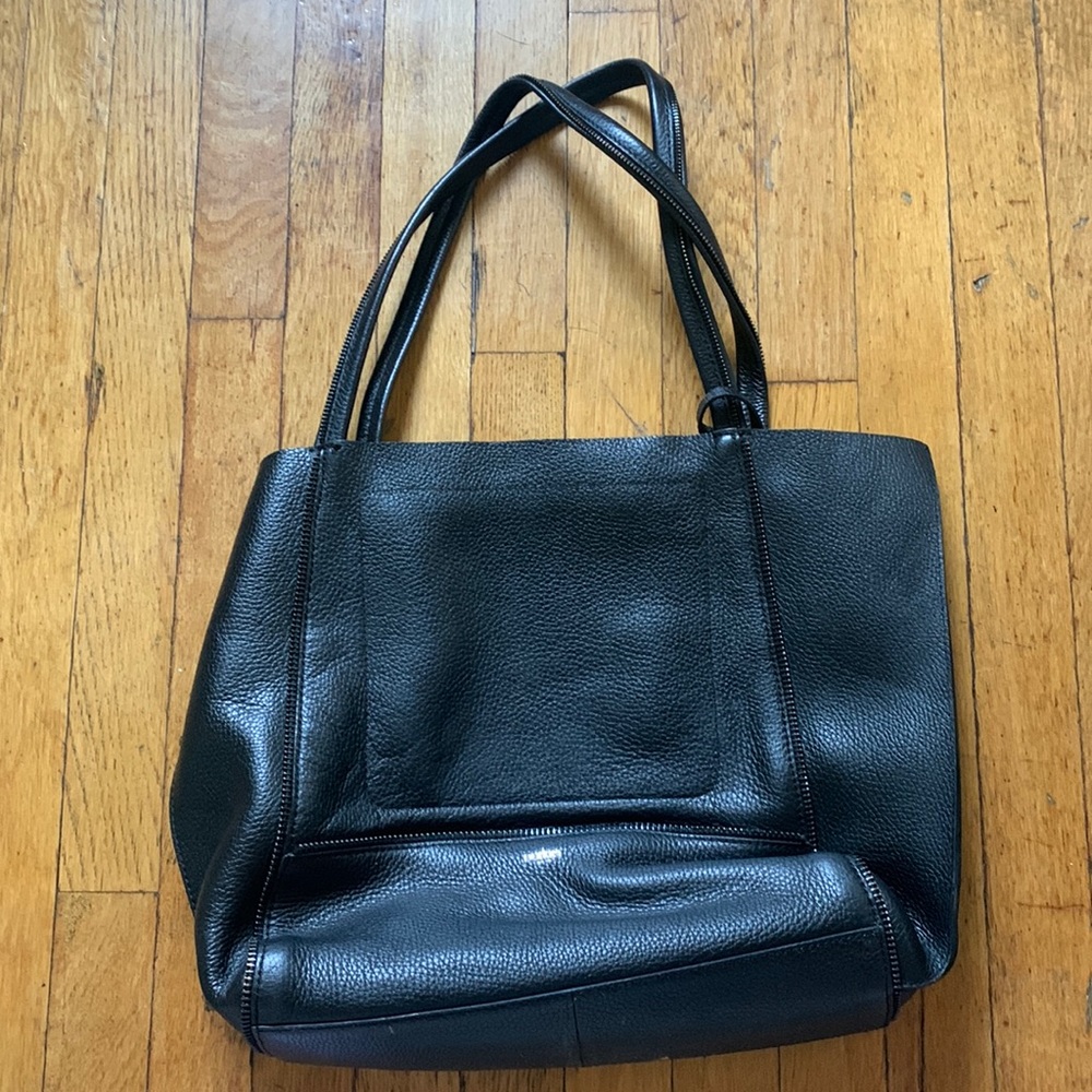 Botkier Black Pebbled Leather Tote – Large Everyday Work Bag, Shoulder Bag